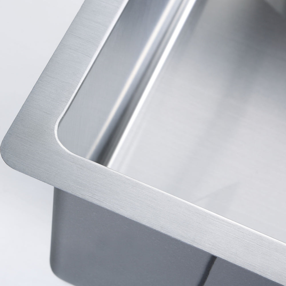 POSEIDON HANDMADE SINGLE BOWL UNDERMOUNT KITCHEN SINK STAINLESS STEEL 450MM