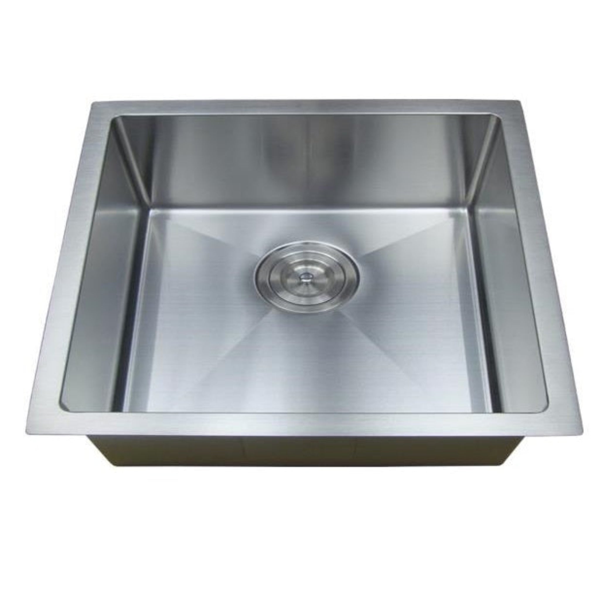 POSEIDON HANDMADE SINGLE BOWL UNDERMOUNT KITCHEN SINK STAINLESS STEEL 600MM