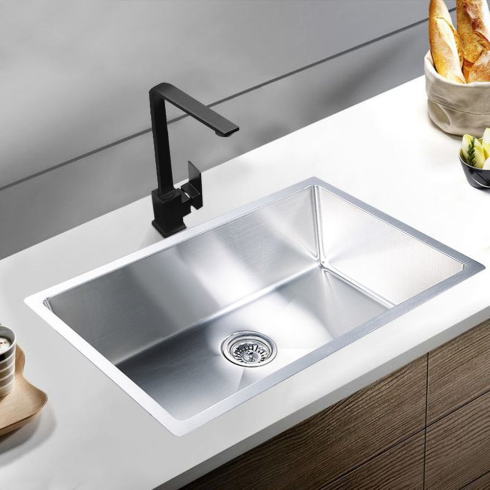 POSEIDON HANDMADE SINGLE BOWL TOP / UNDERMOUNT KITCHEN SINK STAINLESS STEEL 750MM