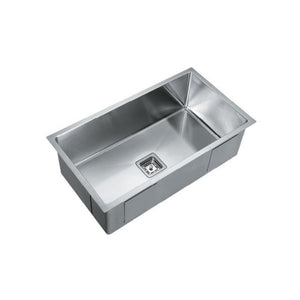 POSEIDON HANDMADE SINGLE BOWL TOP / UNDERMOUNT KITCHEN SINK STAINLESS STEEL 810MM