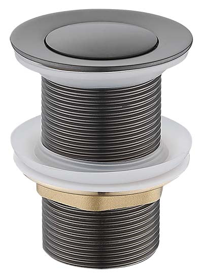HELLYCAR PUSH PLUG WASTE NON-OVERFLOW BRUSHED GUN METAL 32MM