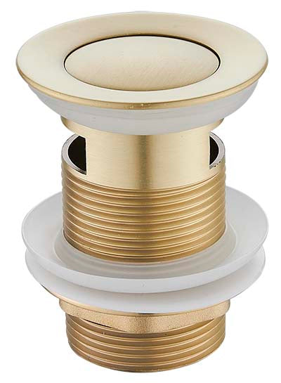 HELLYCAR PUSH PLUG WASTE WITH OVERFLOW BRUSHED GOLD 32MM