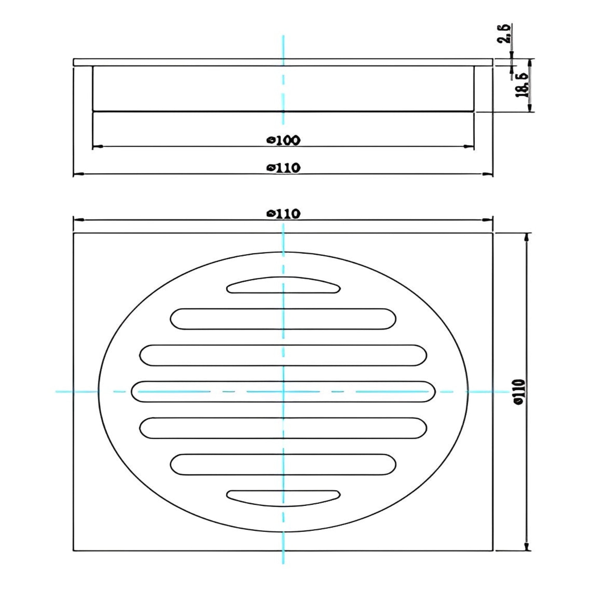 POSEIDON BRASS TWIST OPEN GRATE CHROME 110MM