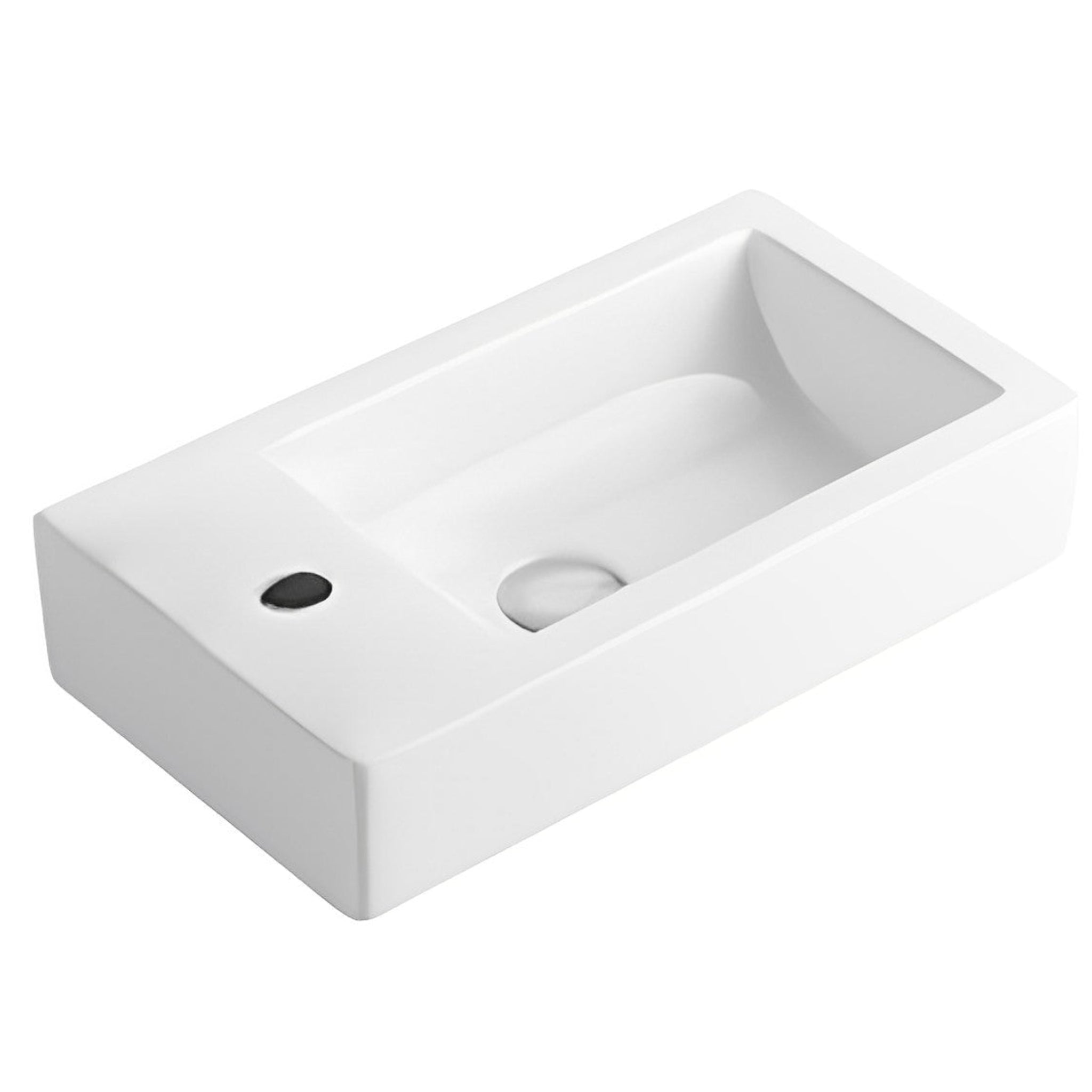 POSEIDON WALL HUNG BASIN GLOSS WHITE 455MM