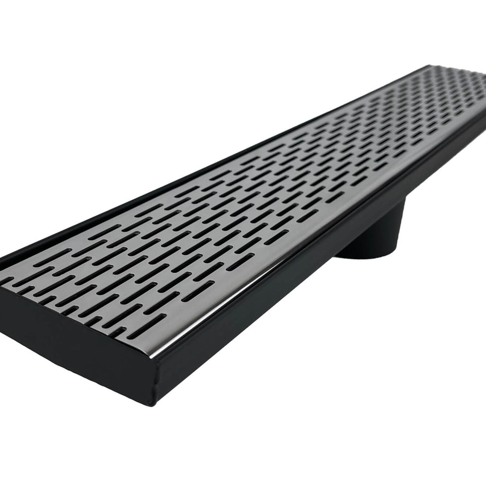 GRATES2GO POLISHED CHROME BRICK PATTERN DRAIN 1000MM LENGTH (CUSTOM AVAILABLE)