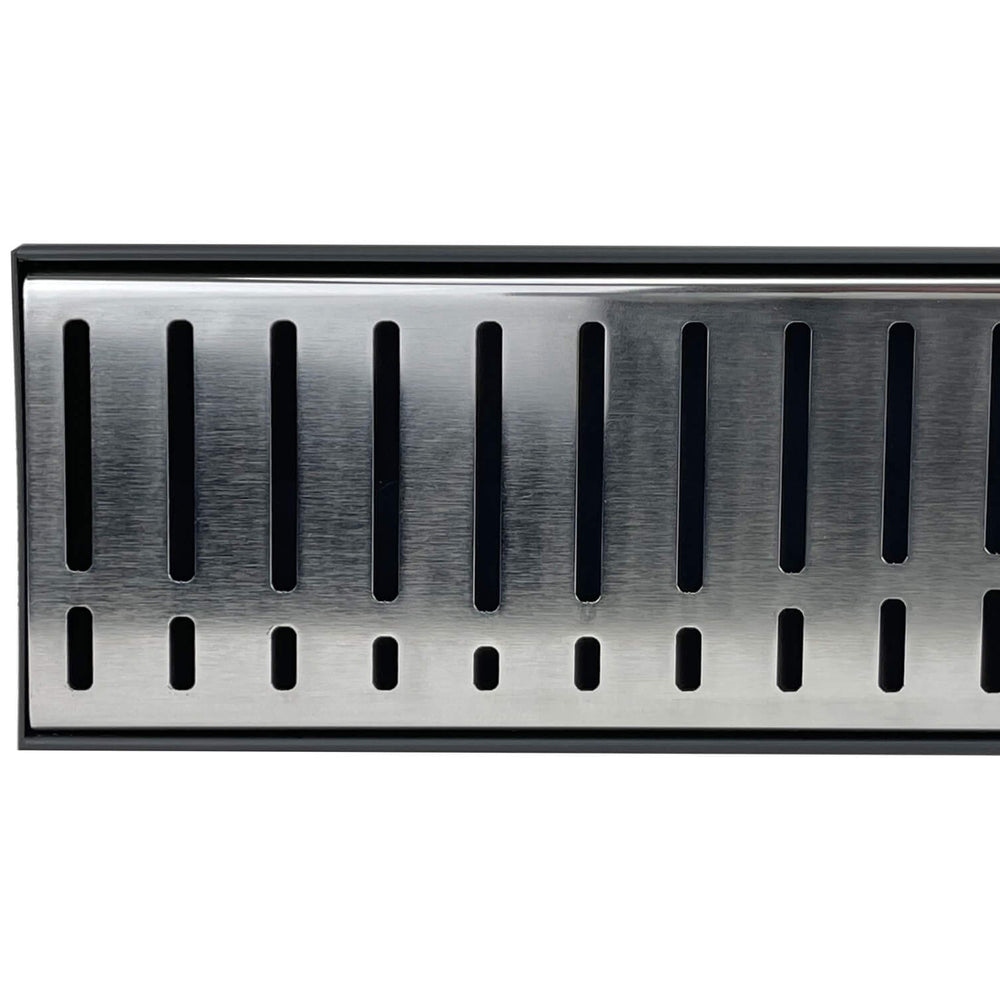 GRATES2GO POLISHED CHROME FLOW PATTERN DRAIN 1000MM LENGTH (CUSTOM AVAILABLE)