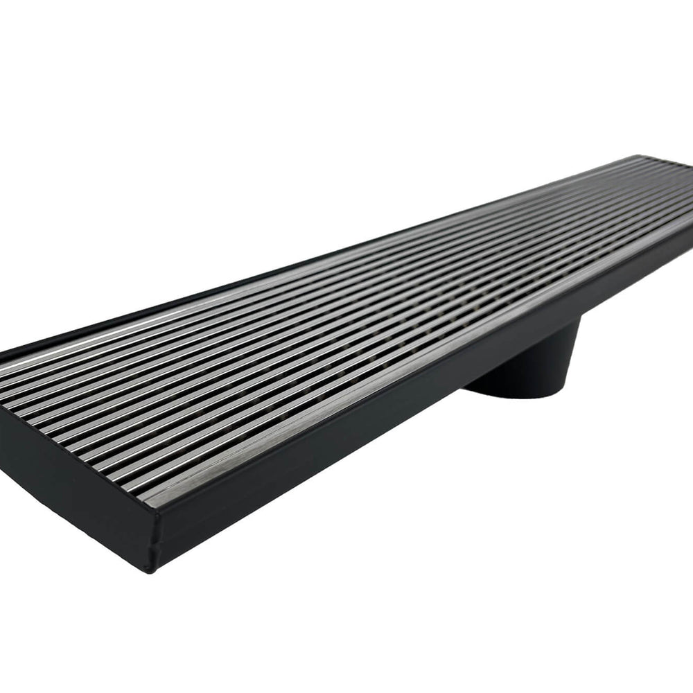 GRATES2GO POLISHED CHROME FLOW PATTERN DRAIN 1000MM LENGTH (CUSTOM AVAILABLE)