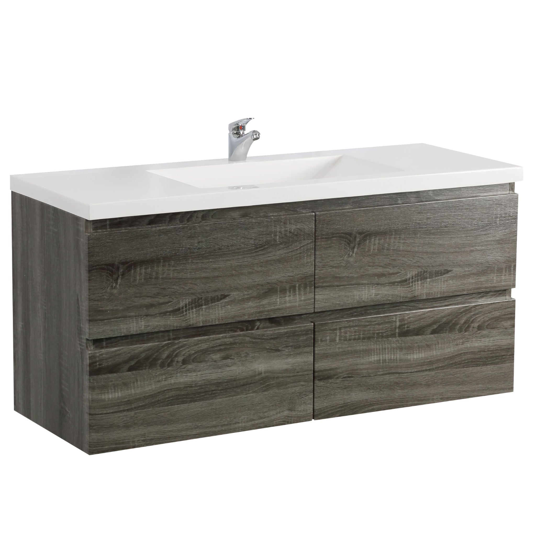 POSEIDON QUBIST DARK GREY 1200MM WALL HUNG VANITY