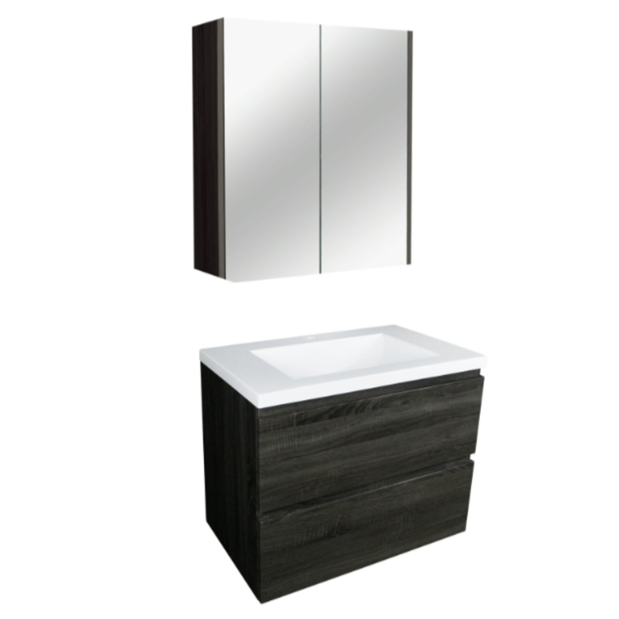 POSEIDON QUBIST DARK GREY 750MM WALL HUNG VANITY