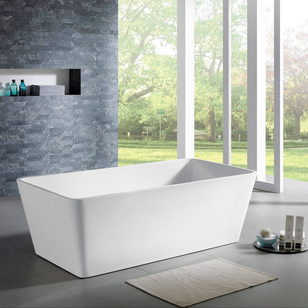 POSEIDON QUBIST FREE STANDING BATH GLOSS WHITE 1200MM