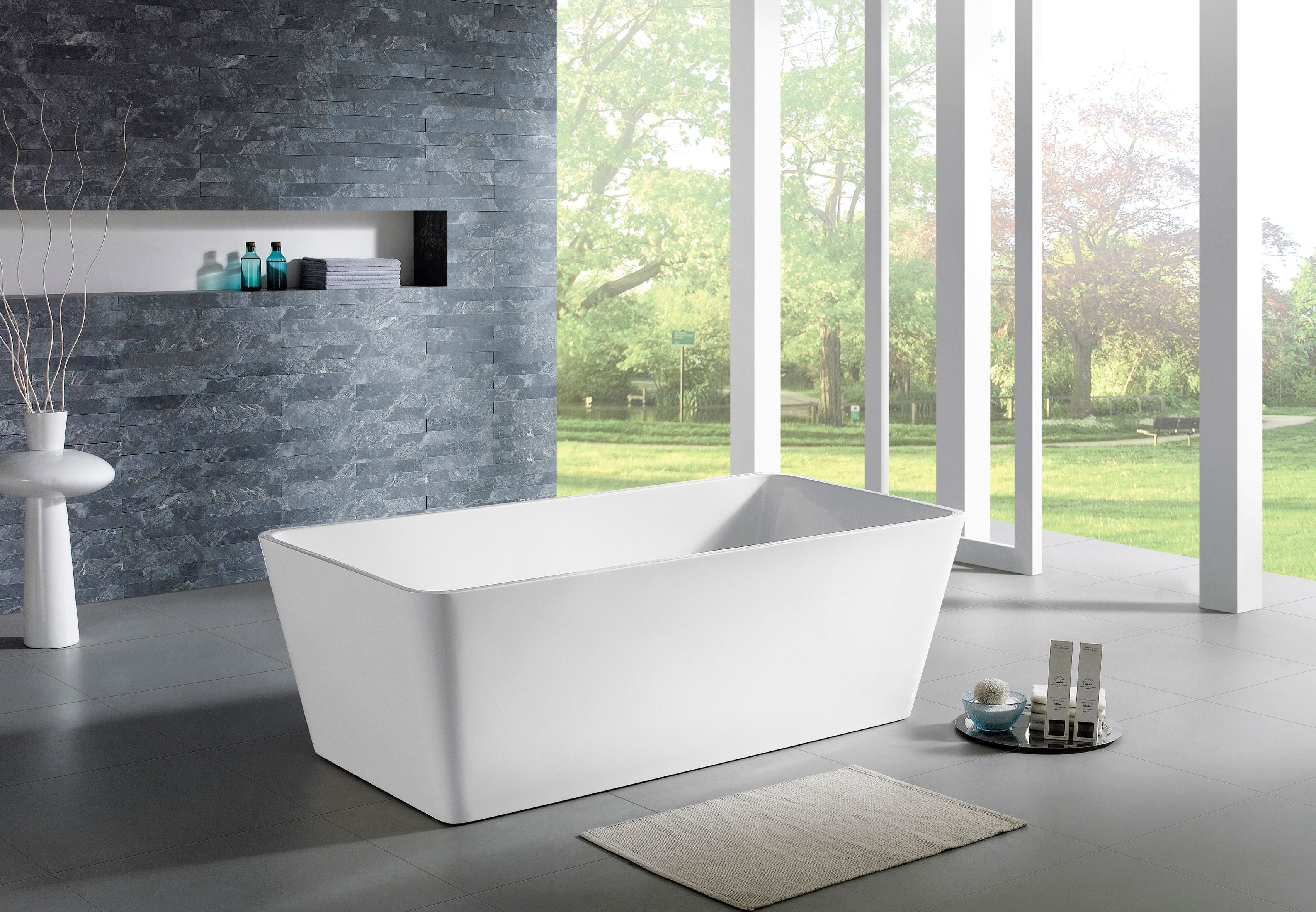 POSEIDON QUBIST  FREE STANDING BATH GLOSS WHITE 1200MM