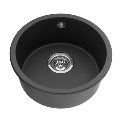 POSEIDON QUARTZ UNDERMOUNT KITCHEN SINK MATTE BLACK 466MM