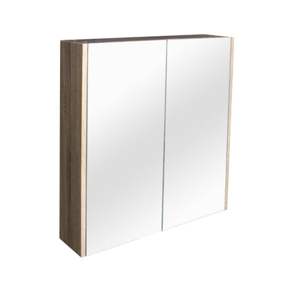 POSEIDON QUBIST WHITE OAK MIRROR SHAVING CABINET 600X720MM