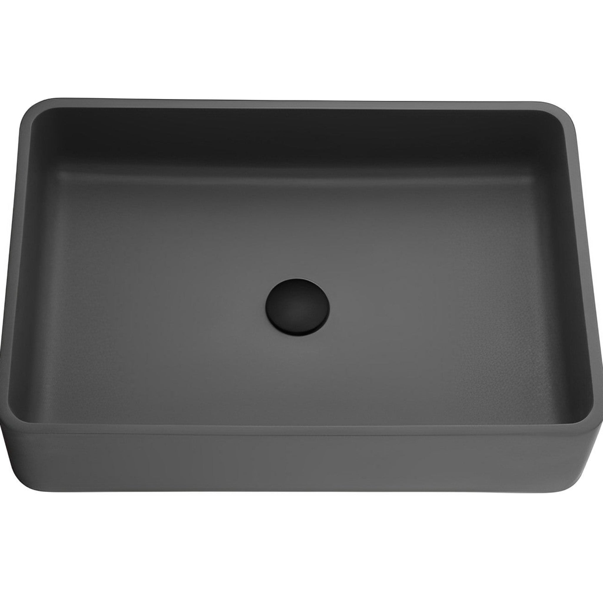POSEIDON QUARTZ ART BASIN MATTE BLACK 600MM