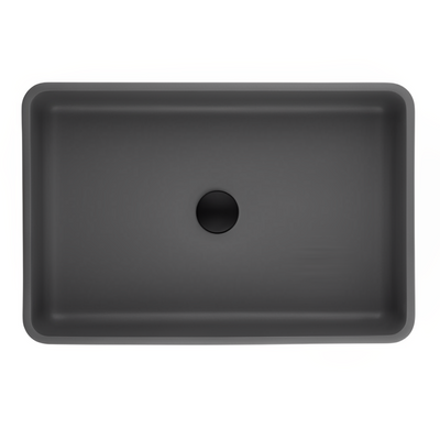 POSEIDON QUARTZ ART BASIN MATTE BLACK 600MM
