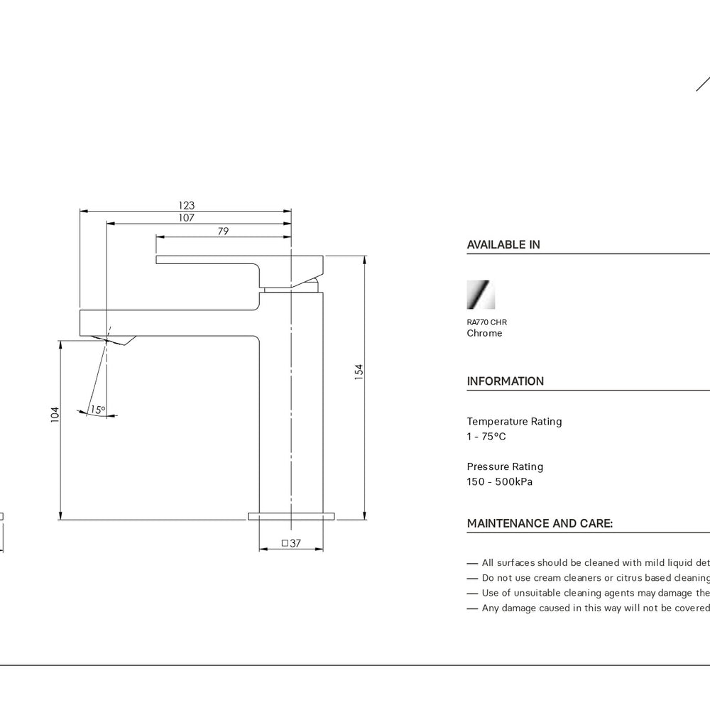 PHOENIX RADII BASIN MIXER CHROME