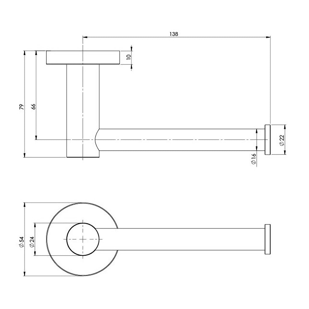 PHOENIX RADII TOILET ROLL HOLDER ROUND PLATE BRUSHED NICKEL 138MM