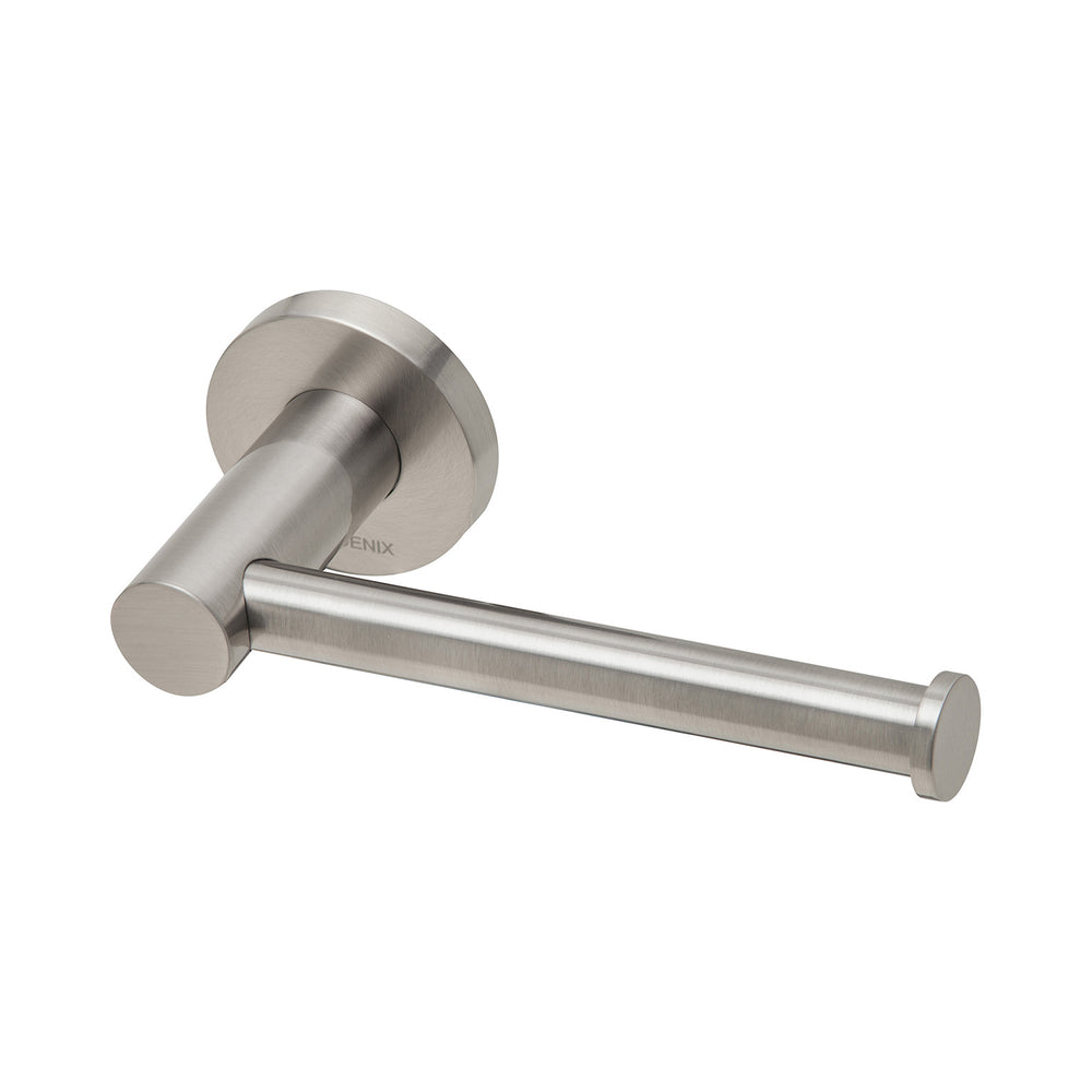 PHOENIX RADII TOILET ROLL HOLDER ROUND PLATE BRUSHED NICKEL 138MM