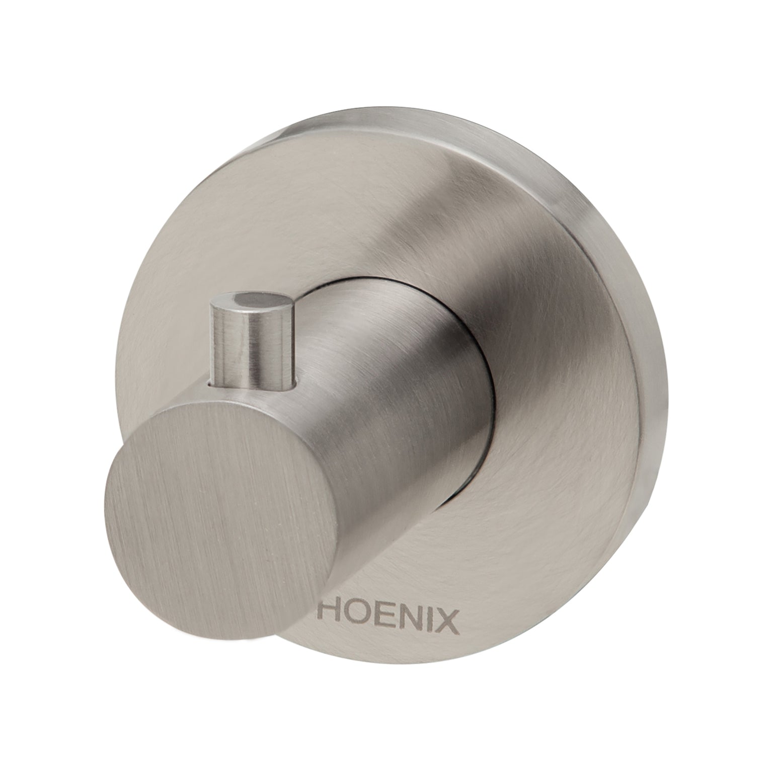 PHOENIX RADII ROBE HOOK ROUND PLATE BRUSHED NICKEL 54MM
