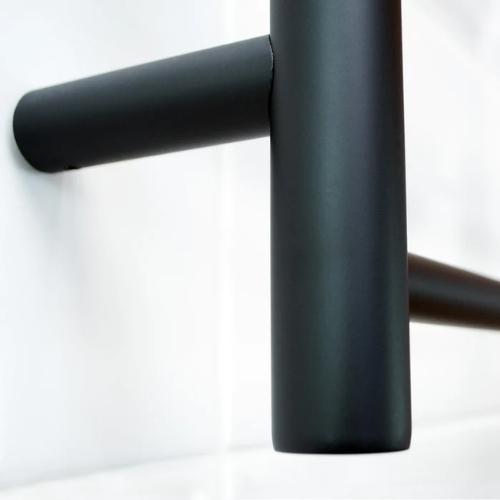 RADIANT HEATING 8-BARS ROUND NON-HEATED TOWEL RAIL MATTE BLACK 530MM