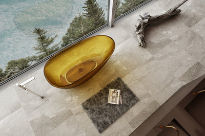 RIVA PETII FREESTANDING BATHTUB TRANSPARENT YELLOW (AVAILABLE IN 1500MM AND 1700MM)