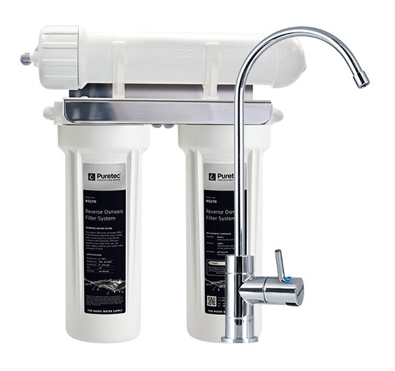 PURETEC LEAD FREE HIGH LOOP DESIGNER FAUCET WITH REVERSE OSMOSIS DUAL FILTER