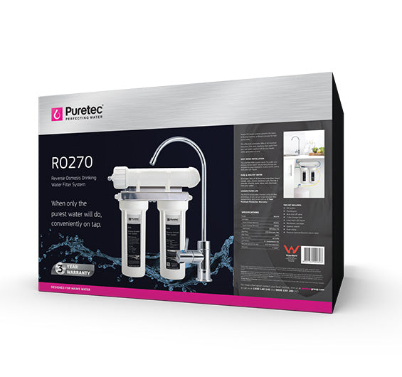 PURETEC LEAD FREE HIGH LOOP DESIGNER FAUCET WITH REVERSE OSMOSIS DUAL FILTER