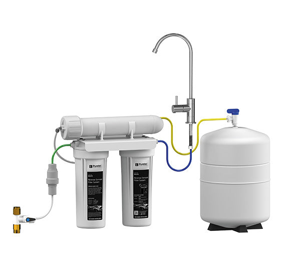 PURETEC LEAD FREE HIGH LOOP DESIGNER FAUCET WITH REVERSE OSMOSIS DUAL FILTER