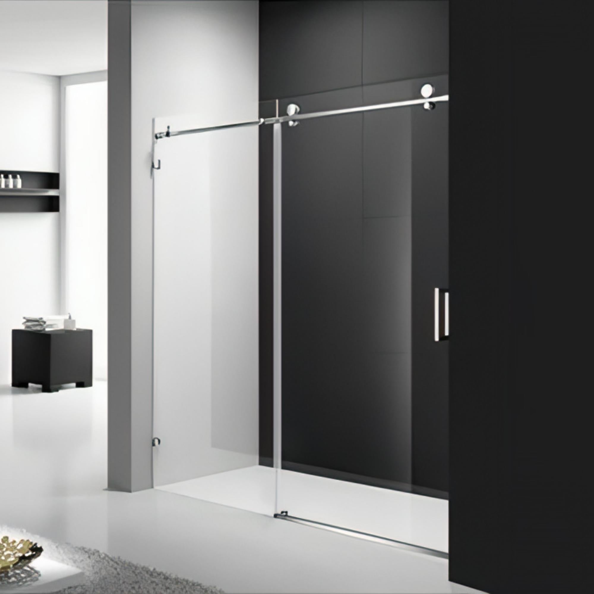 ROMA SL1 WALL TO WALL FRAMELESS SLIDING DOOR CHROME