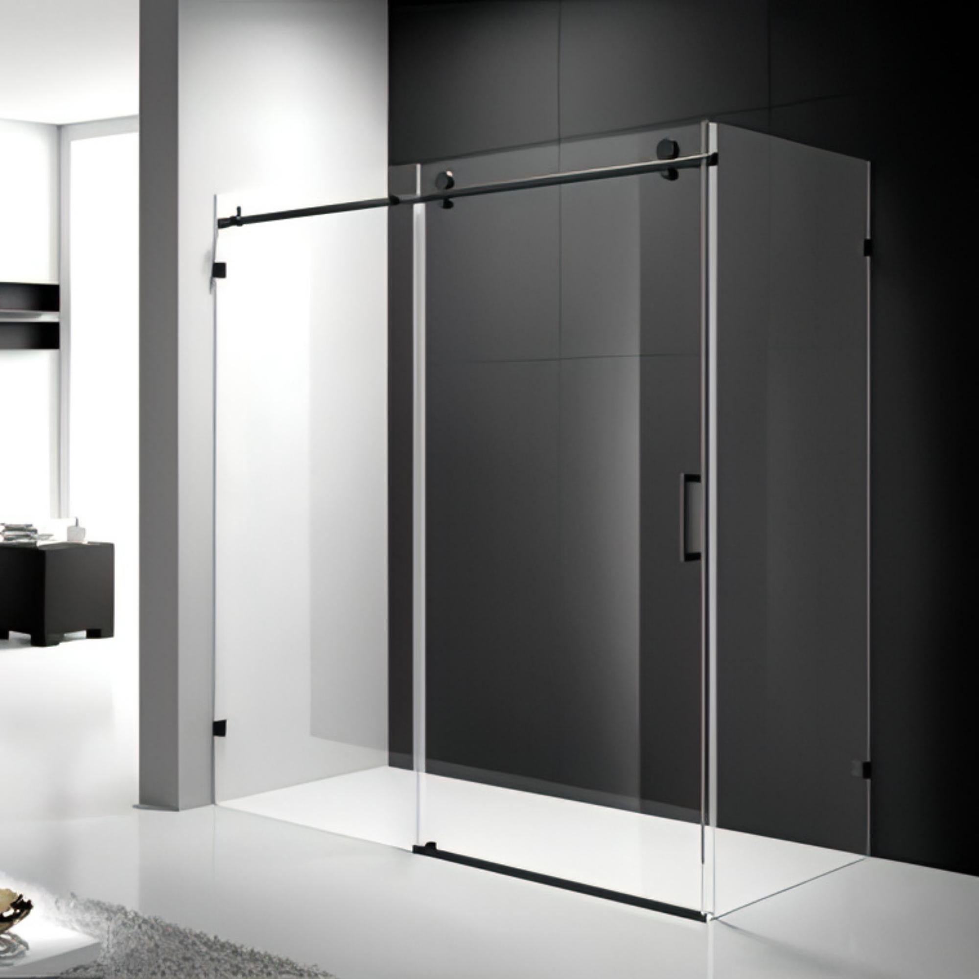 ROMA SL1 WALL TO WALL FRAMELESS SLIDING DOOR MATTE BLACK