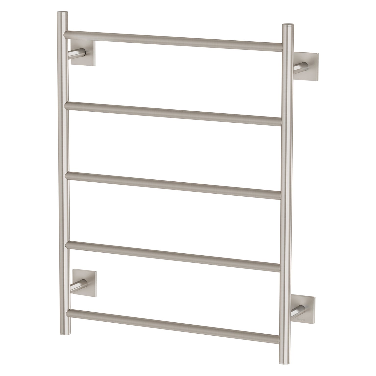 PHOENIX RADII NON-HEATED TOWEL LADDER SQUARE PLATE BRUSHED NICKEL 550MM X 740MM