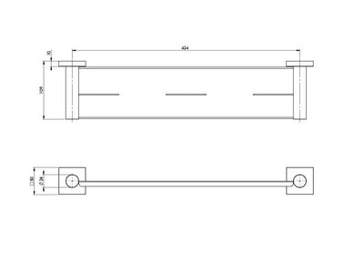 PHOENIX RADII METAL SHELF SQUARE PLATE CHROME 424MM