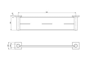 PHOENIX RADII METAL SHELF SQUARE PLATE MATTE BLACK 424MM