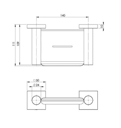 PHOENIX RADII SOAP DISH SQUARE PLATE BRUSHED NICKEL 140MM