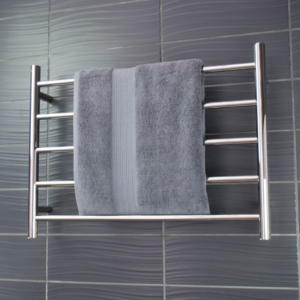 RADIANT HEATING 5-BARS ROUND HEATED TOWEL RAIL LOW VOLTAGE CHROME 750MM