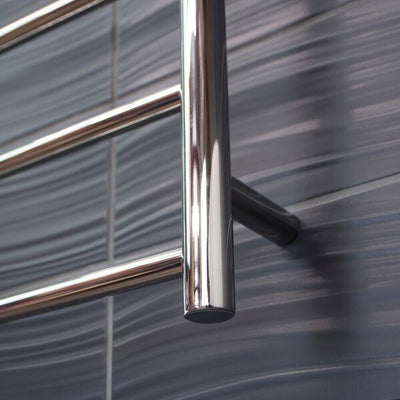 RADIANT HEATING 10-BARS ROUND HEATED TOWEL RAIL CHROME 130WATTS 750MM