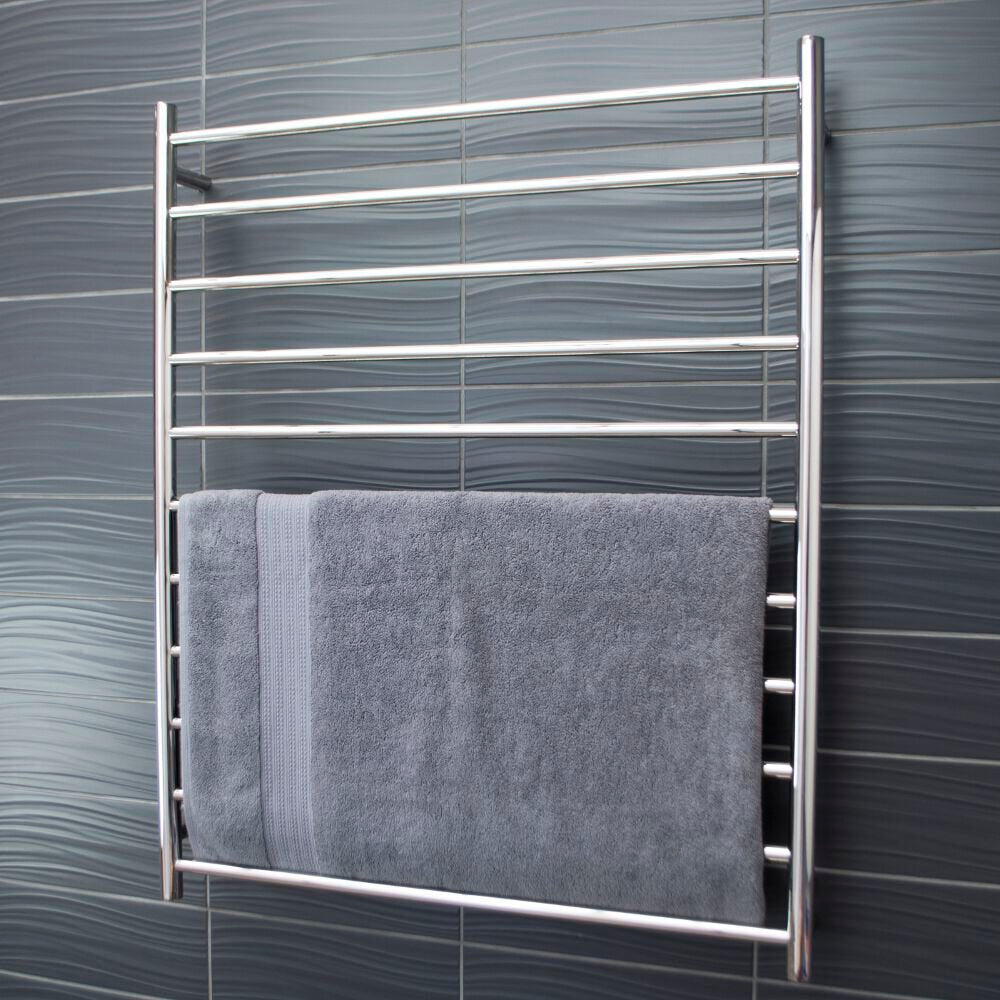 RADIANT HEATING 11-BARS ROUND HEATED TOWEL RAIL CHROME 180WATTS 900MM