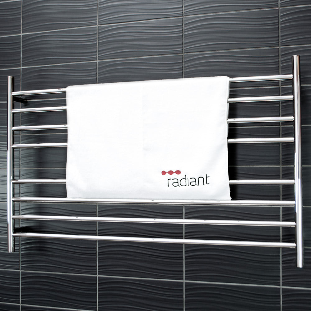 RADIANT HEATING 8-BARS ROUND HEATED TOWEL RAIL CHROME 180WATTS 1300MM