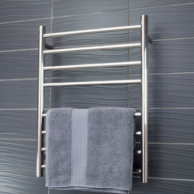 RADIANT HEATING 8-BARS ROUND HEATED TOWEL RAIL CHROME 65WATTS 530MM