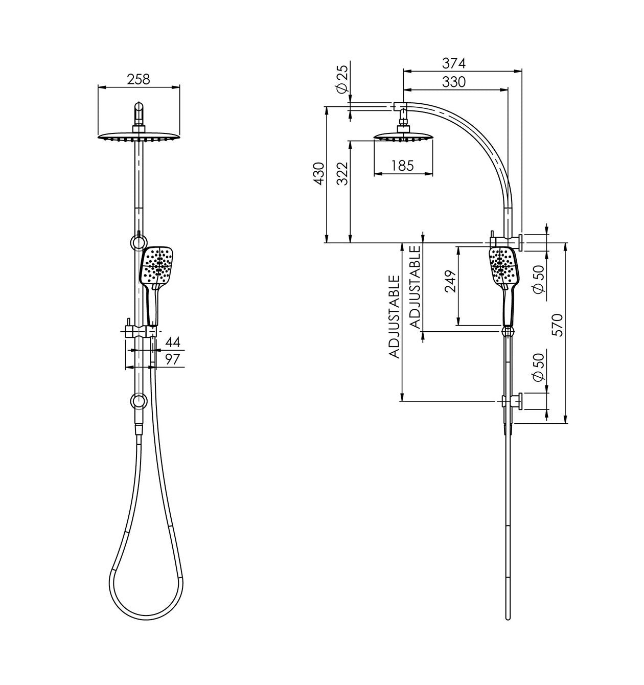 PHOENIX RUSH TWIN SHOWER CHROME