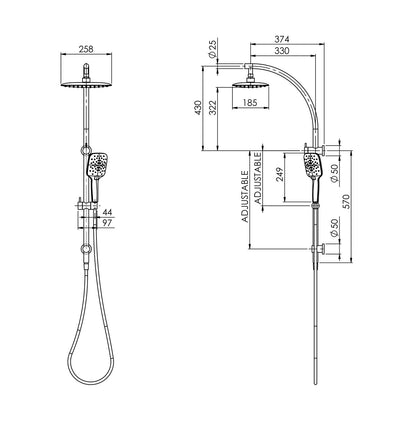 PHOENIX RUSH TWIN SHOWER CHROME