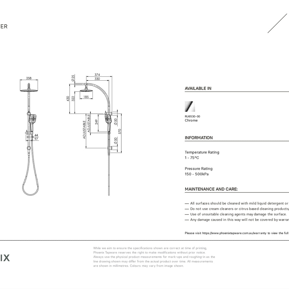 PHOENIX RUSH TWIN SHOWER CHROME
