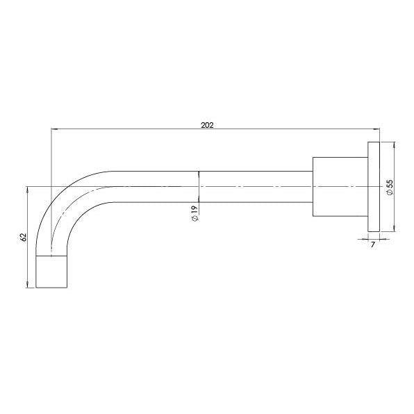 PHOENIX RADII BATH OUTLET 200MM CHROME