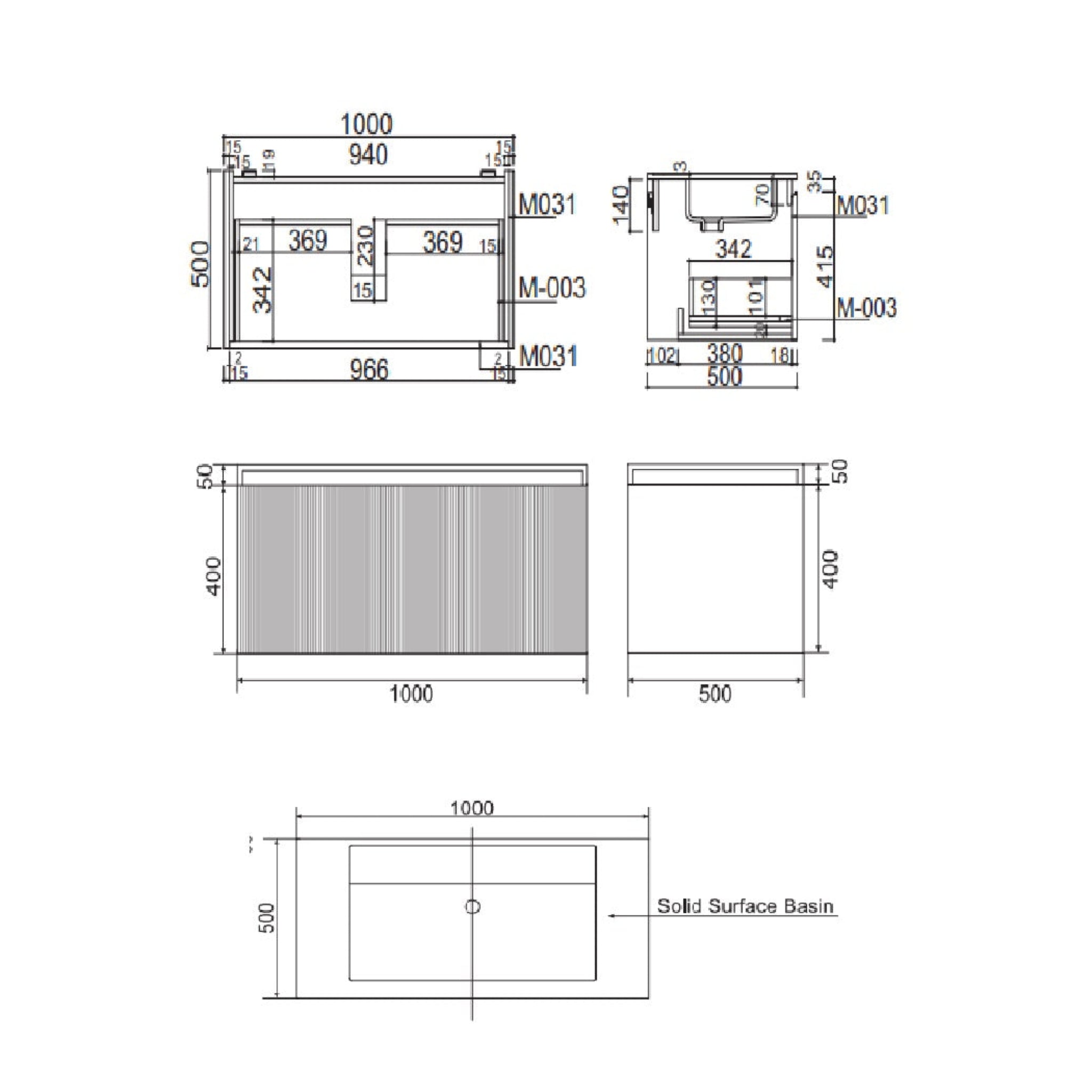 BELBAGNO RIMINI POTTER'S CLAY 1000MM SINGLE BOWL WALL HUNG VANITY AND BASIN