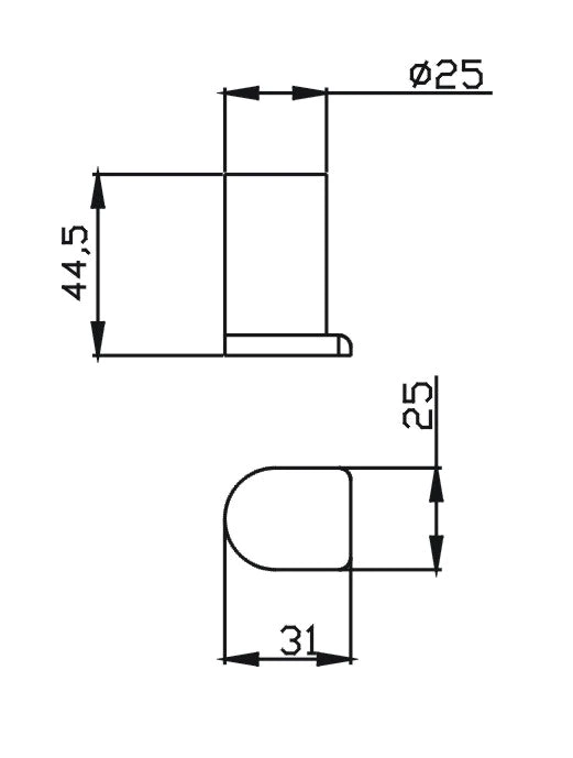 TAPART SLEEK ROBE HOOK BLACK/CHROME 44MM