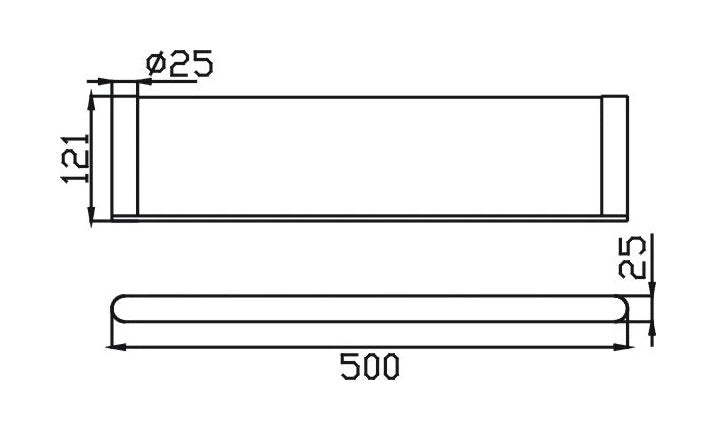 TAPART SLEEK SHELF CHROME 500MM