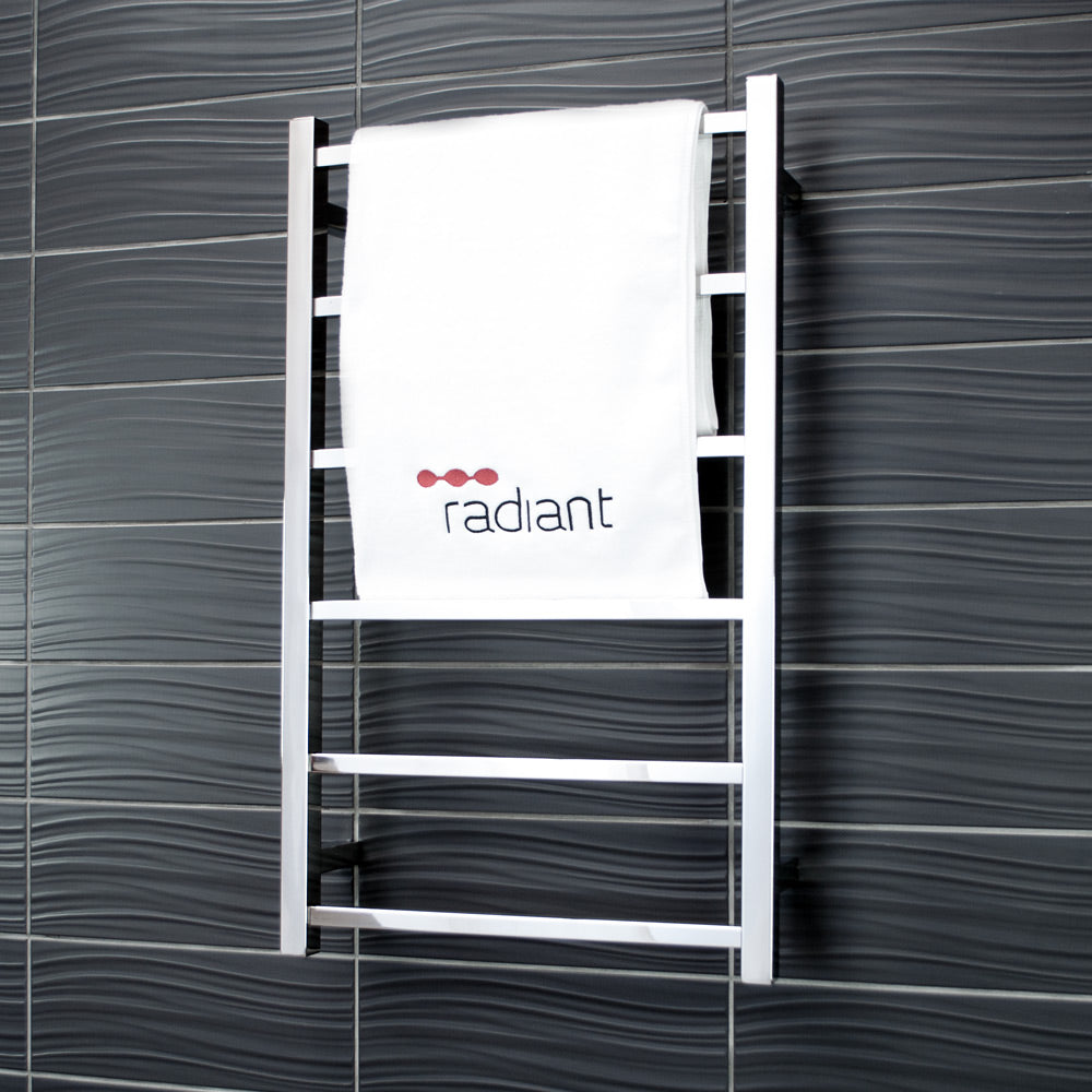RADIANT HEATING 6-BARS SQUARE NON-HEATED TOWEL RAIL CHROME 500MM