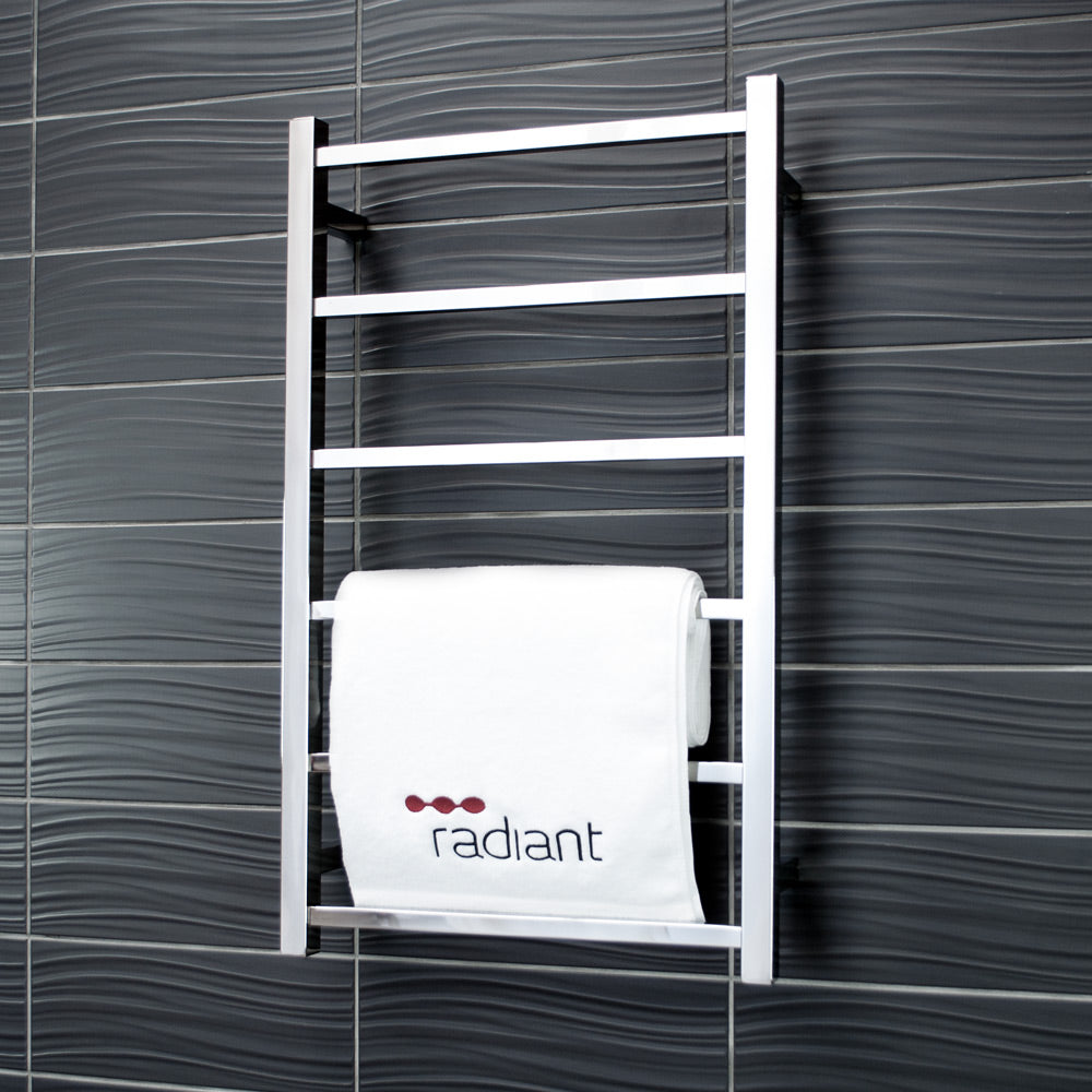 RADIANT HEATING 6-BARS SQUARE NON-HEATED TOWEL RAIL CHROME 500MM