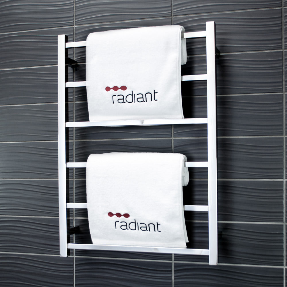 RADIANT HEATING 6-BARS SQUARE NON-HEATED TOWEL RAIL CHROME 600MM