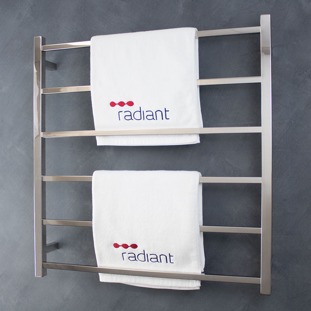 RADIANT HEATING 6-BARS SQUARE NON-HEATED TOWEL RAIL CHROME 800MM